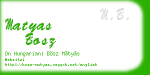 matyas bosz business card